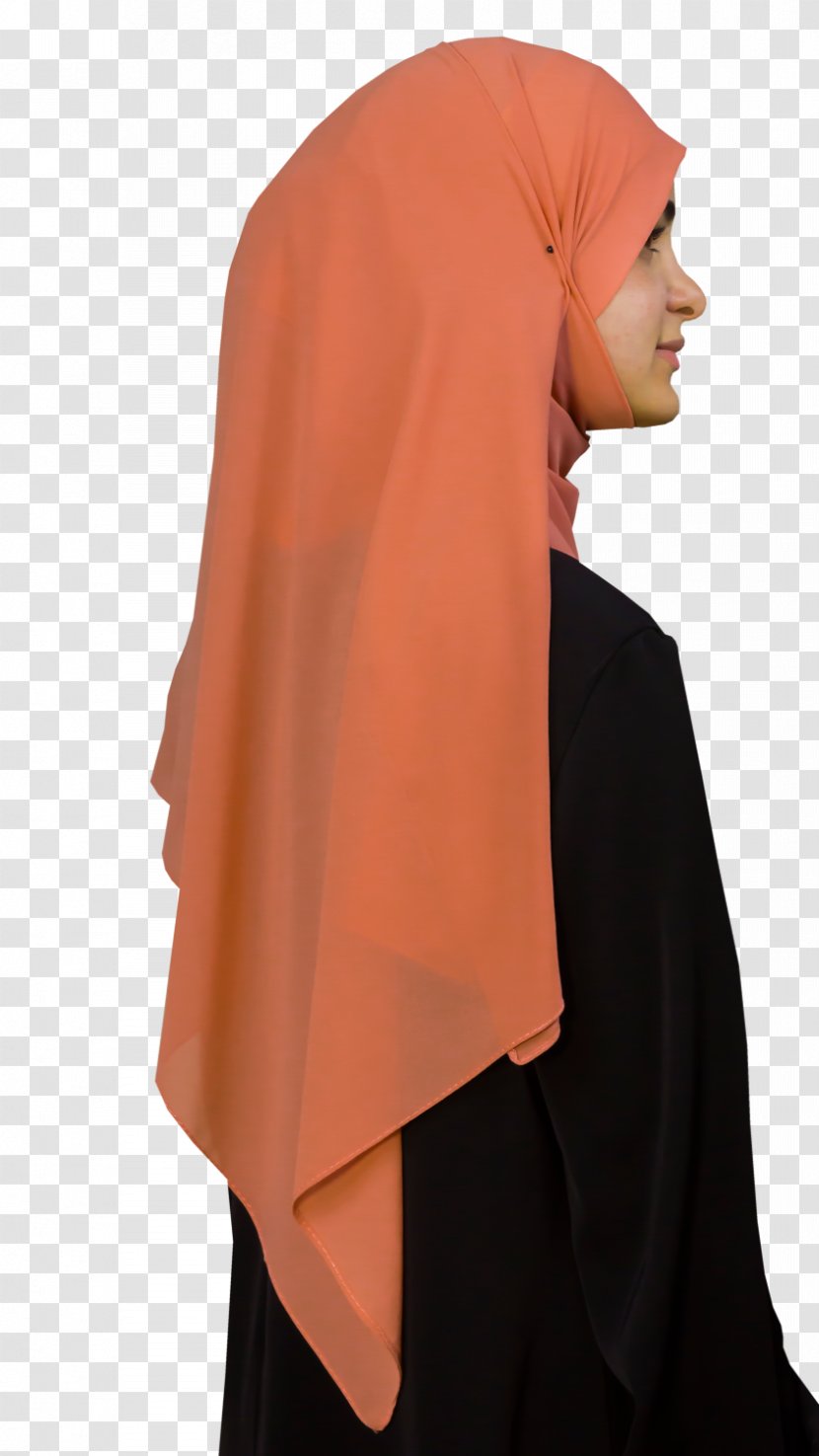 Shoulder Outerwear Silk Peach - Neck - Chiffon Transparent PNG