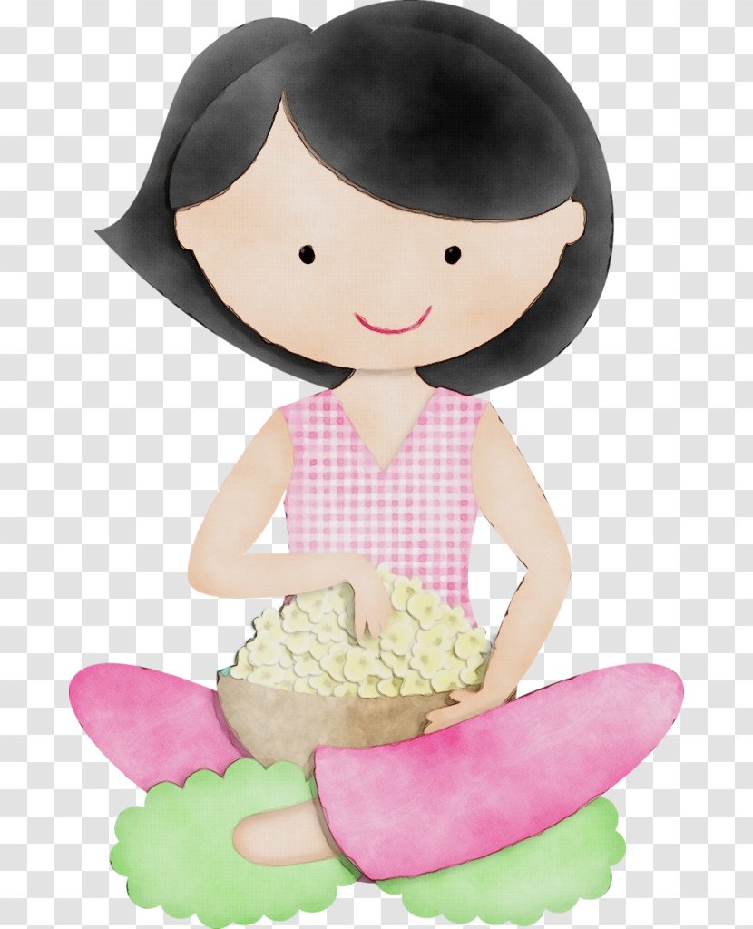 Cartoon Pink Toy Child Play - Watercolor - Fictional Character Plant Transparent PNG