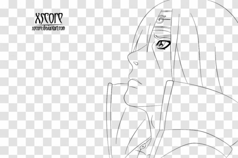 Drawing Monochrome Arm Line Art Sketch - Cartoon - Naruto Pain Transparent PNG