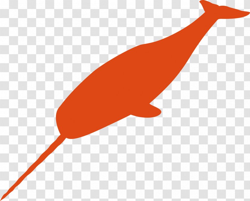 Narwhal Silhouette Drawing Clip Art - Orange Transparent PNG