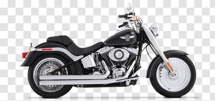 Exhaust System Softail Harley-Davidson FLSTF Fat Boy Motorcycle - Vehicle Transparent PNG