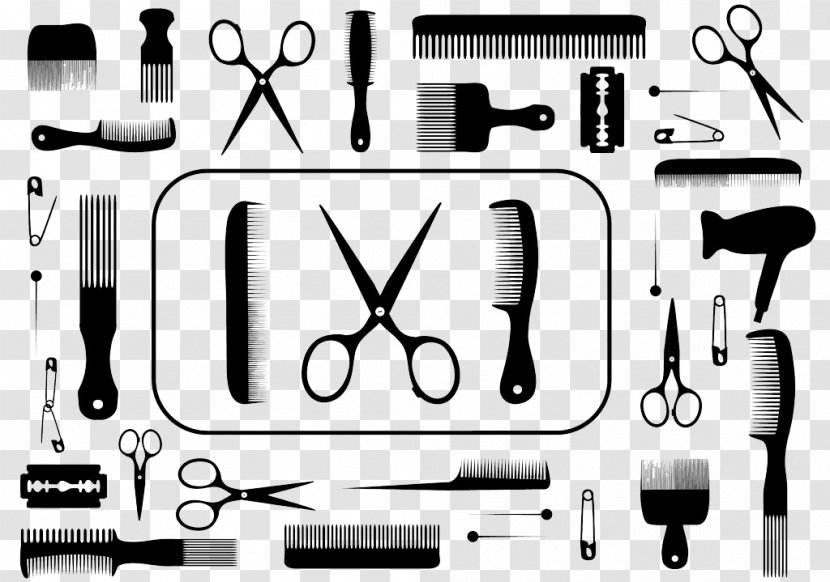 Hair Clipper Comb Beauty Parlour - Black And White Icon Transparent PNG