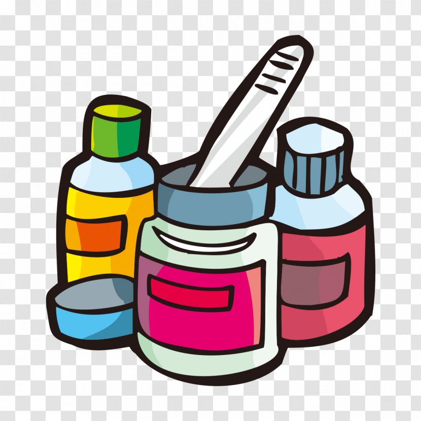 Chemistry Software Development Clip Art - Health Care - Hand-painted Medicine Bottle Transparent PNG