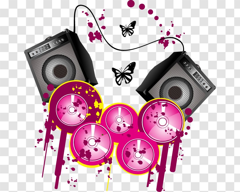 Graphic Design Headphones - Frame - Hand-painted Drums Sound Pattern Transparent PNG