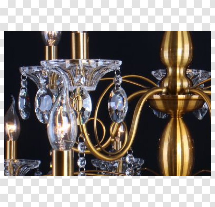 Chandelier Brass Lamp Crystal Gold - Luster Transparent PNG