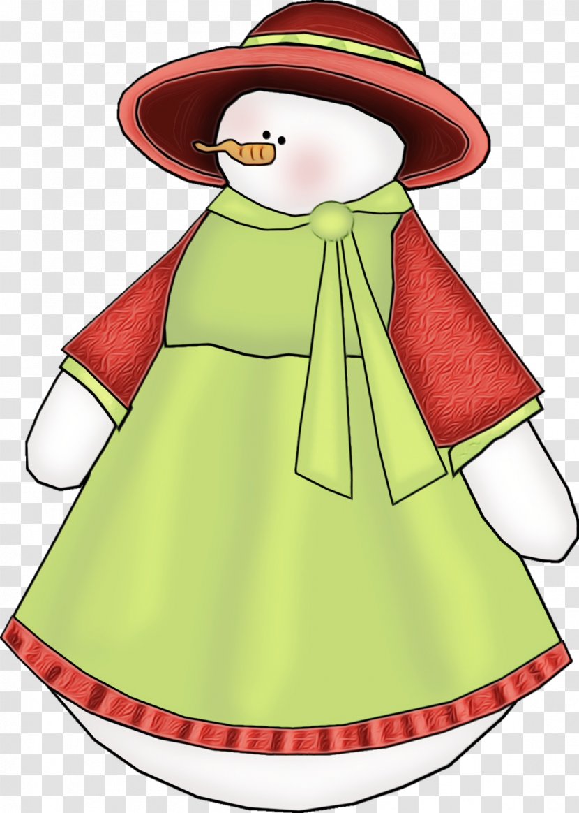 Cartoon Costume Design Hat Outerwear - Christmas Snowman Transparent PNG