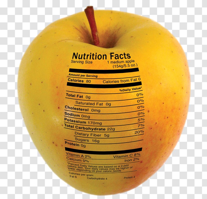 Apple Nutrient Calorie Nutrition Facts Label Transparent PNG