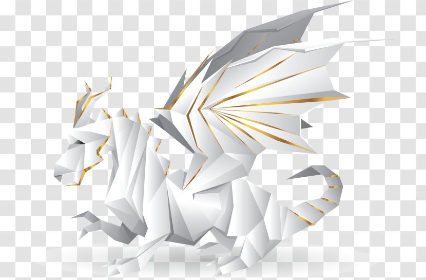 Paper Origami Illustration - White Horse Folded Transparent PNG