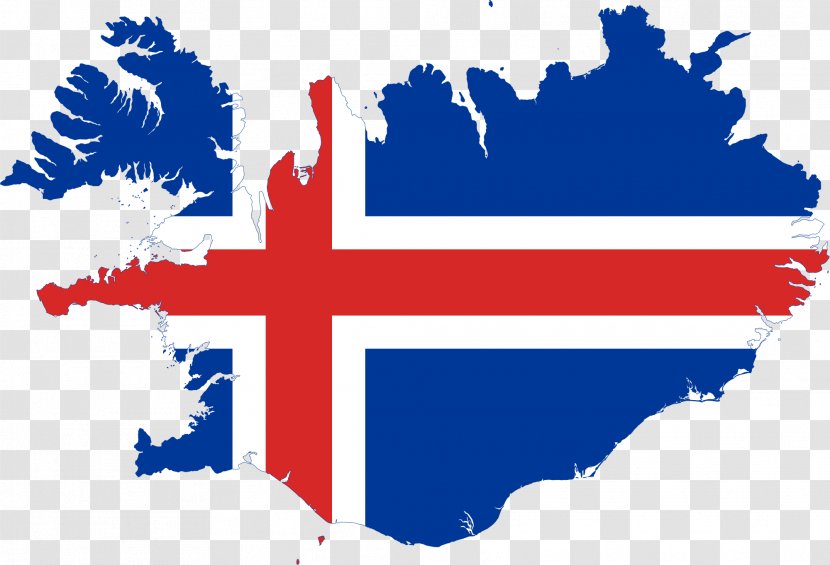 Flag Of Iceland Vector Map - Text Transparent PNG