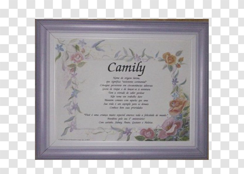 Picture Frames Personal Name Lilac Blue Transparent PNG