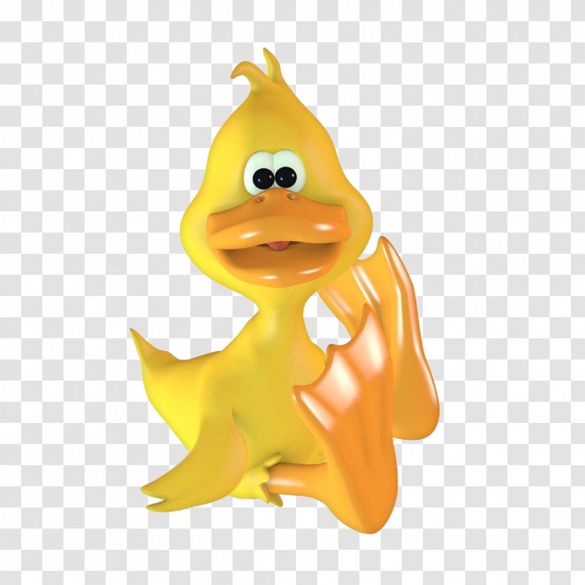 Duck 3D Computer Graphics Cartoon - Fish - A Cute Little Transparent PNG