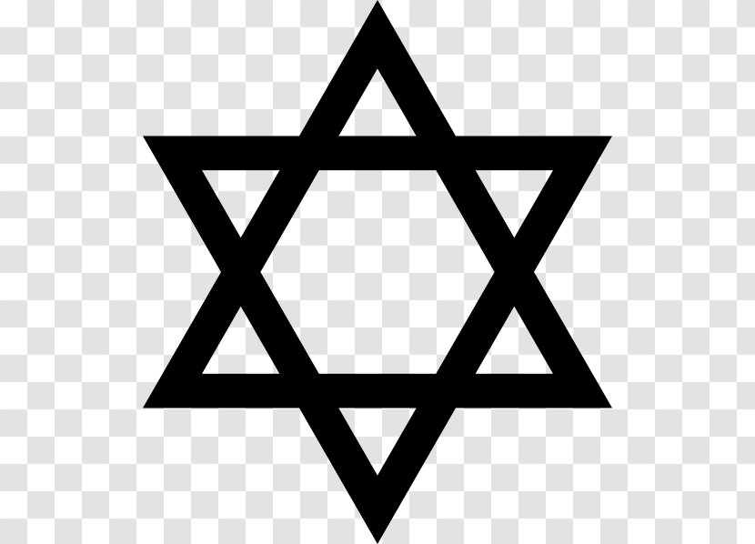 The Star Of David Judaism Jewish People Clip Art - Black And White Transparent PNG