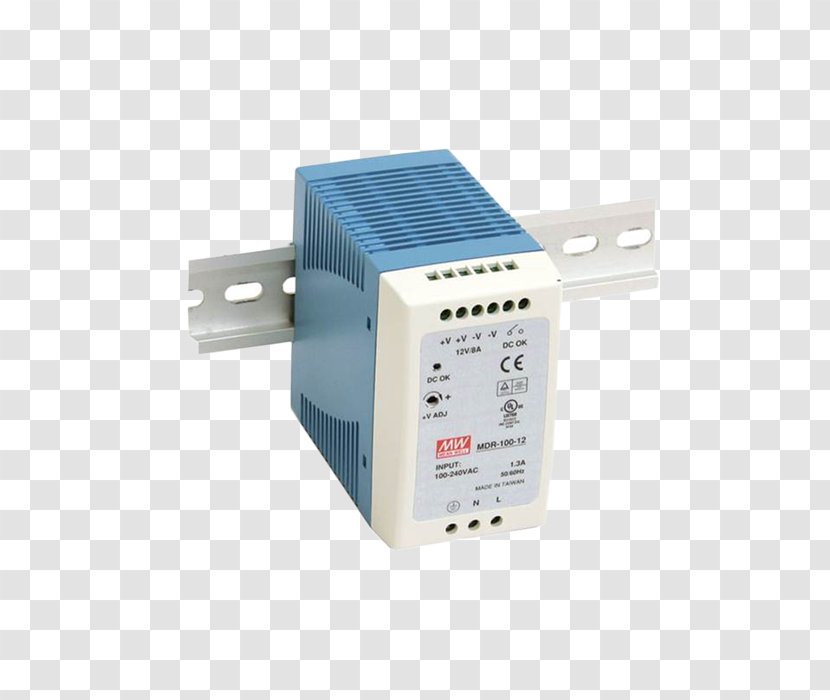 DIN Rail MEAN WELL Enterprises Co., Ltd. Switched-mode Power Supply Converters AC/DC Receiver Design - Din - Mdr Transparent PNG