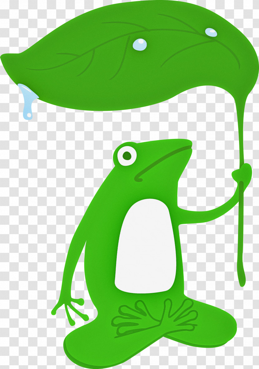 Frogs Cartoon Green Leaf Animal Figurine Transparent PNG