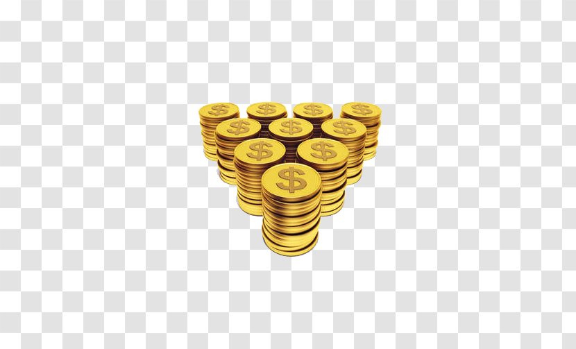 Gold Coin Banknote - Metal - Coins Arranged In Good Order Transparent PNG