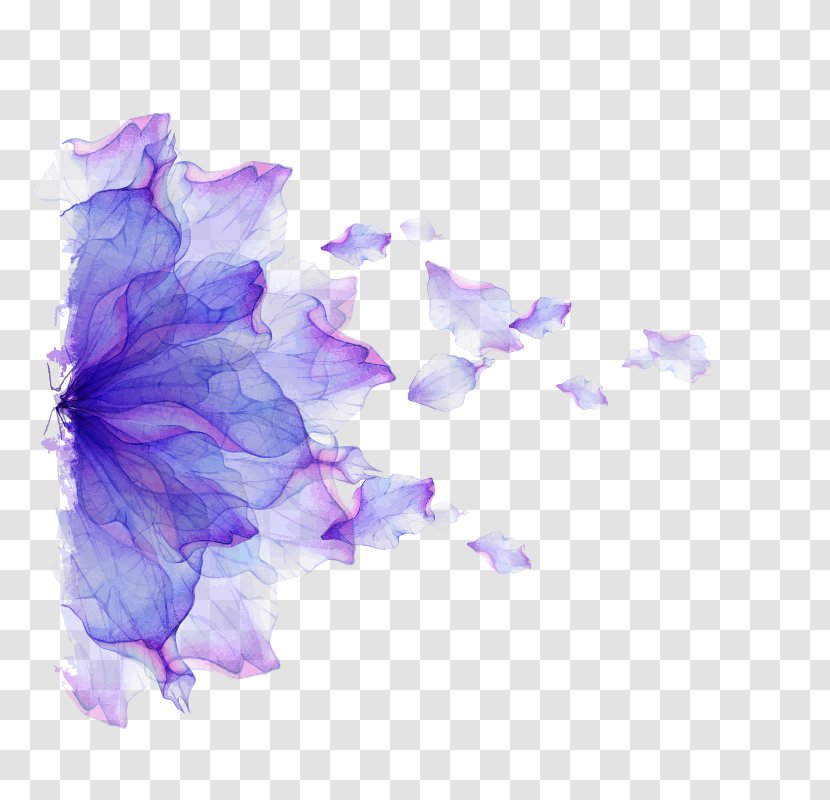 Laptop Flower Purple Petal - Violet - Petals Float Transparent PNG