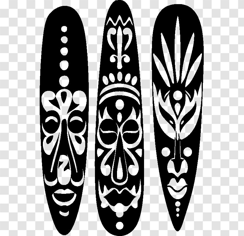 Sticker Africa Mask Grand Masque - Black And White Transparent PNG