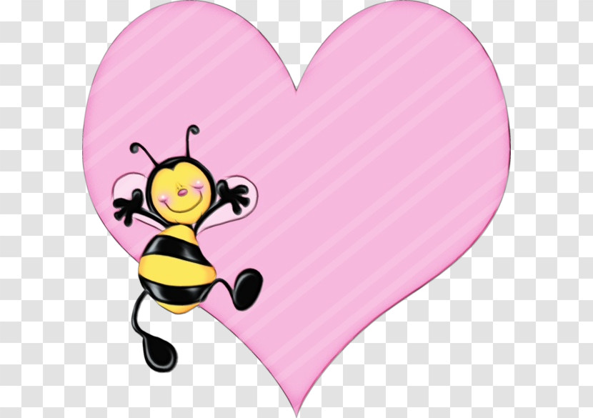 Insects Pollinator Heart Character Cartoon Transparent PNG