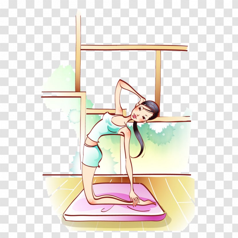 Cartoon Drawing Physical Exercise Illustration - Yoga - Fitness Transparent PNG