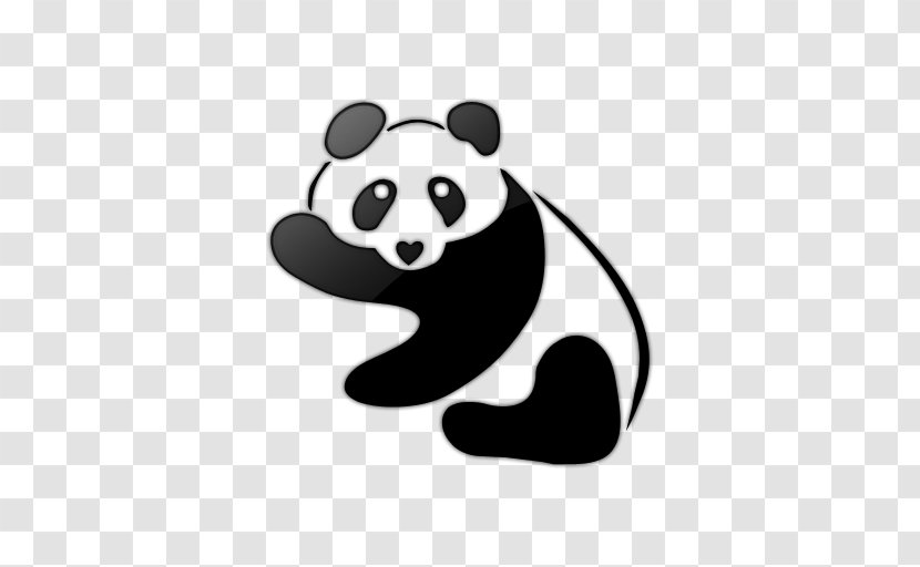 Giant Panda Free Content Clip Art - Black And White - High Quality Icon Transparent PNG