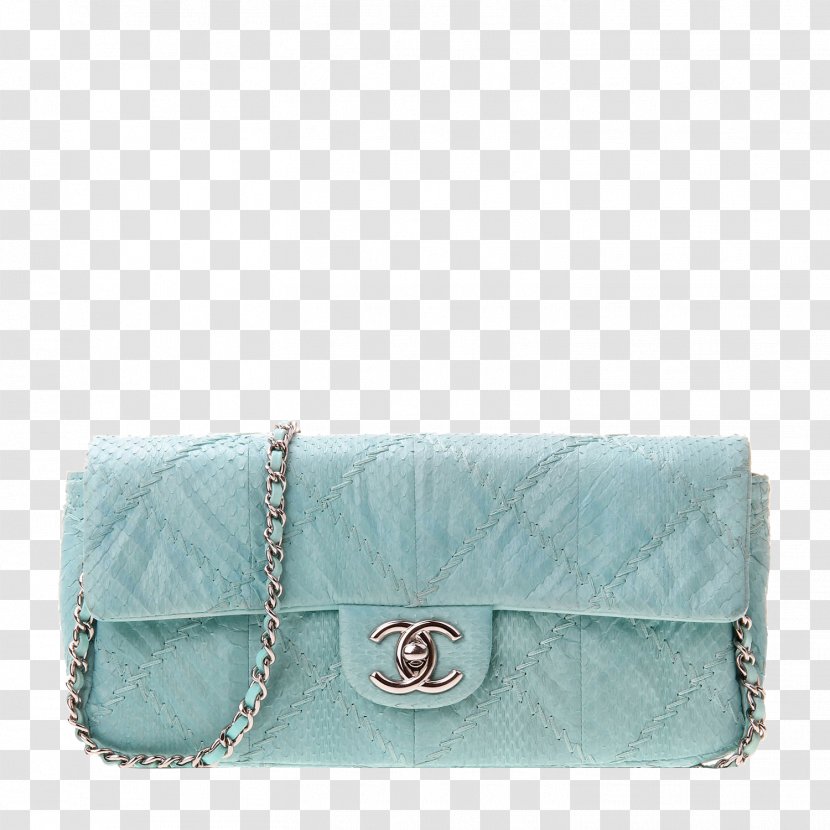 Chanel Handbag Leather Blue - Turquoise - CHANEL Female Models Bag Transparent PNG