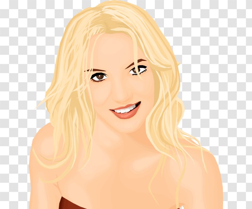 Blond Hair Coloring Eyebrow Long - Cartoon - Britney Spears Transparent PNG