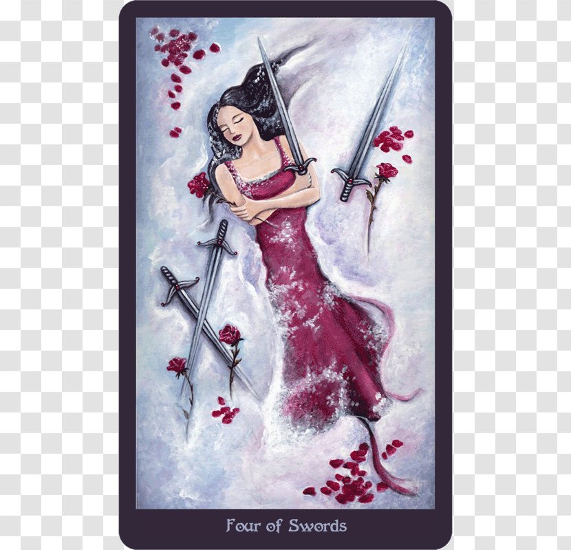 Crystal Visions Tarot Suit Of Swords Playing Card Four - Us Games Systems - Rider Waite Transparent PNG