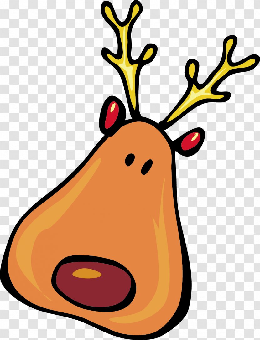 Rudolph Santa Claus's Reindeer Clip Art - Thumbnail - Christmas Elk Elements Png Transparent PNG