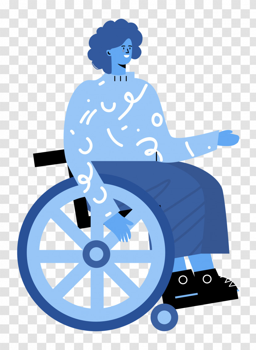 Sitting On Wheelchair Woman Lady Transparent PNG