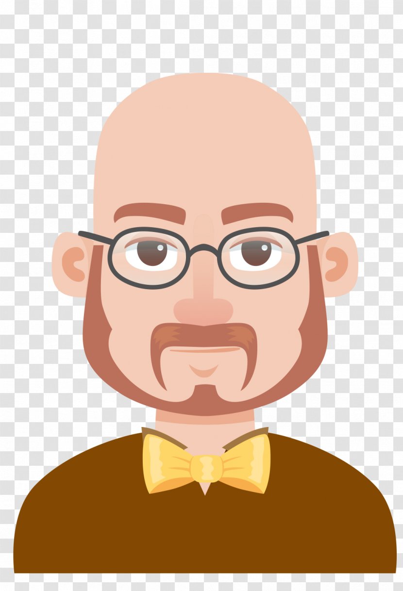 Cartoon Illustration - Nose - Bald Man Vector Transparent PNG
