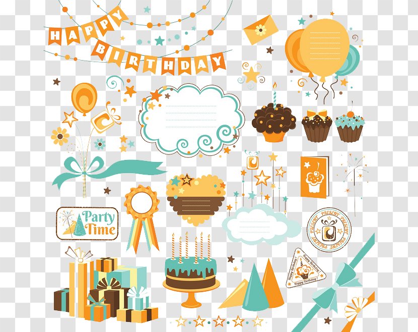 Birthday Cake Illustration - Party Supply - Elements Transparent PNG