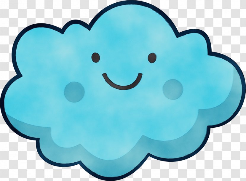 Aqua Turquoise Blue Cloud Clip Art - Meteorological Phenomenon Smile Transparent PNG