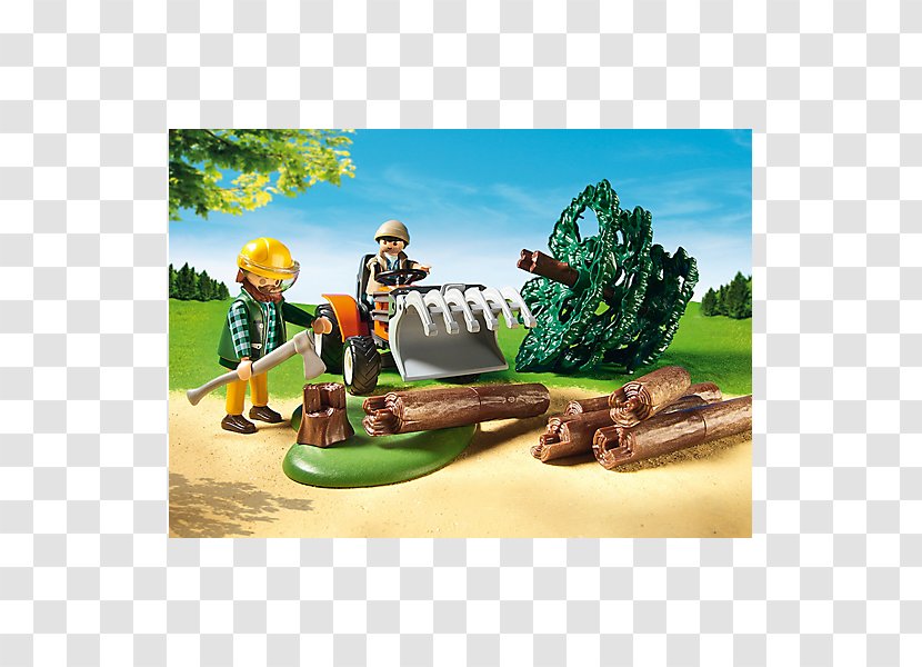 Lumberjack Playmobil Tractor Toy Wood - Firewood Transparent PNG