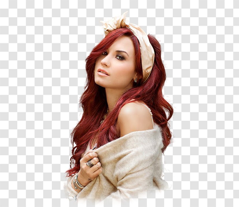 Demi Lovato Red Hair Human Color Auburn Transparent PNG