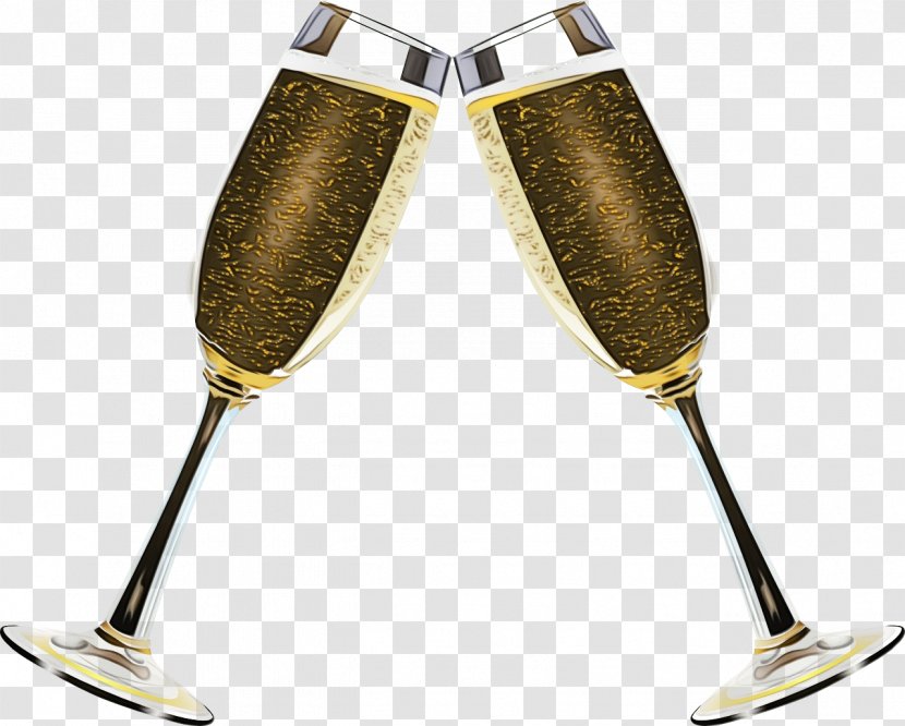 New Year Champagne Glasses - Metal Transparent PNG