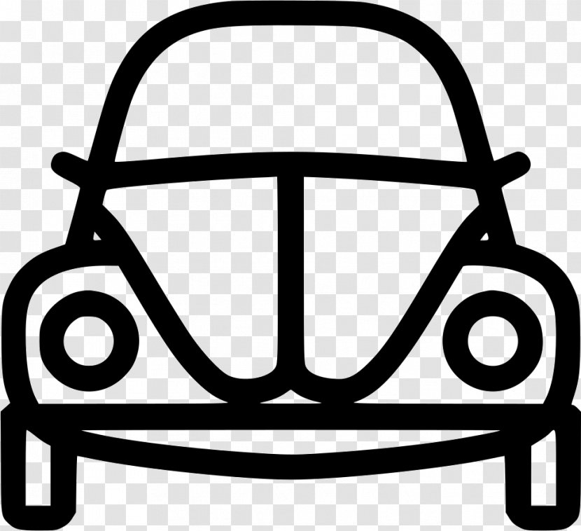 Clip Art Volkswagen Beetle Car Type 2 - Black And White Transparent PNG