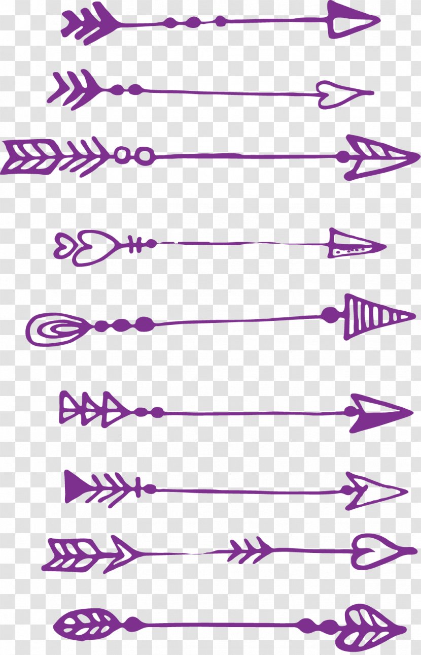 Arrow Euclidean Vector Bow - Magenta - Right Arrows Transparent PNG