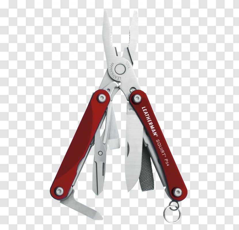 Multi-function Tools & Knives Leatherman Squirt PS4 Multitool - Tool - Red P4Onomatopeacutee Watercolor Transparent PNG