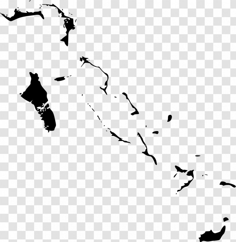 Geography Of The Bahamas Vector Graphics Map Outline - Silhouette Transparent PNG