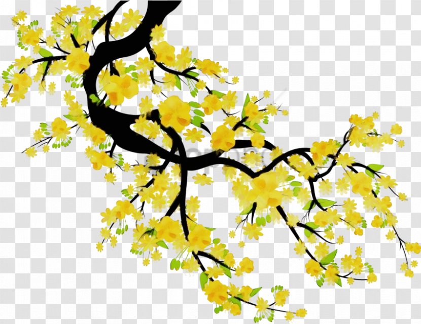 Branch Yellow Tree Clip Art Leaf - Flower - Twig Transparent PNG