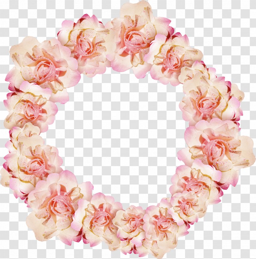 Cut Flowers Picture Frames Pink Floral Design - Flower Round Transparent PNG