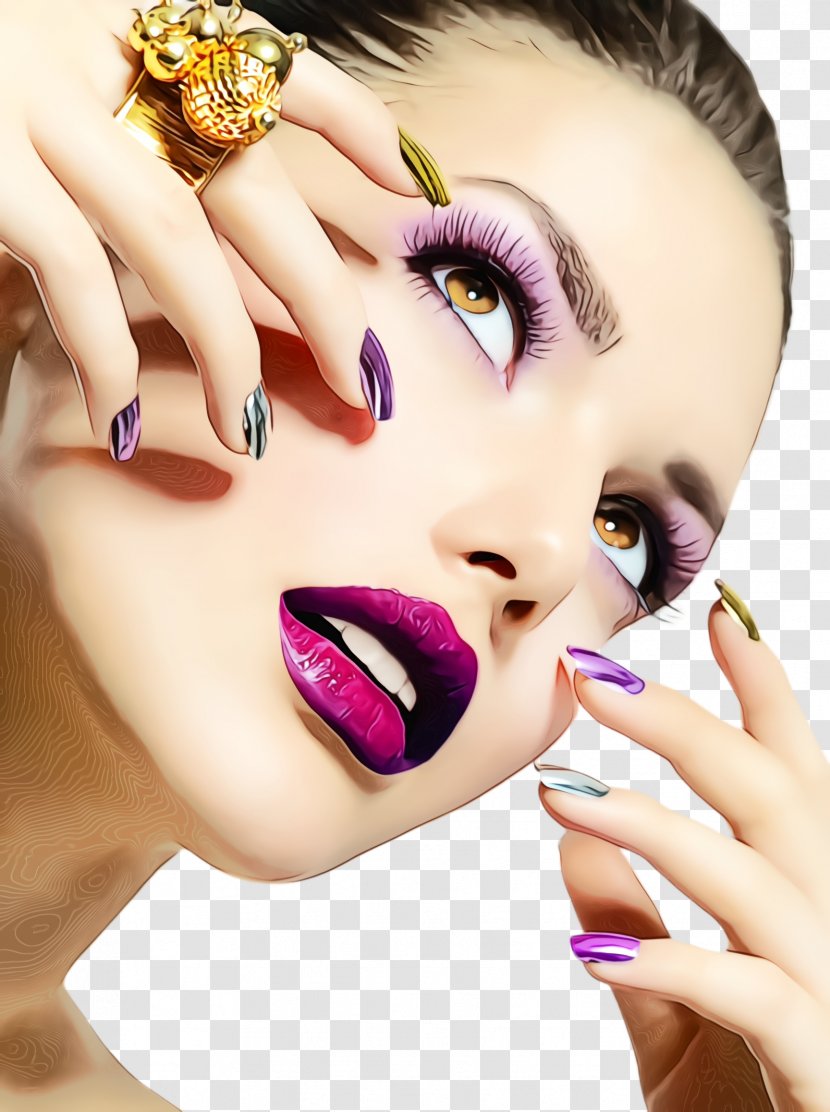 Face Nail Skin Eyebrow Beauty - Purple - Manicure Transparent PNG
