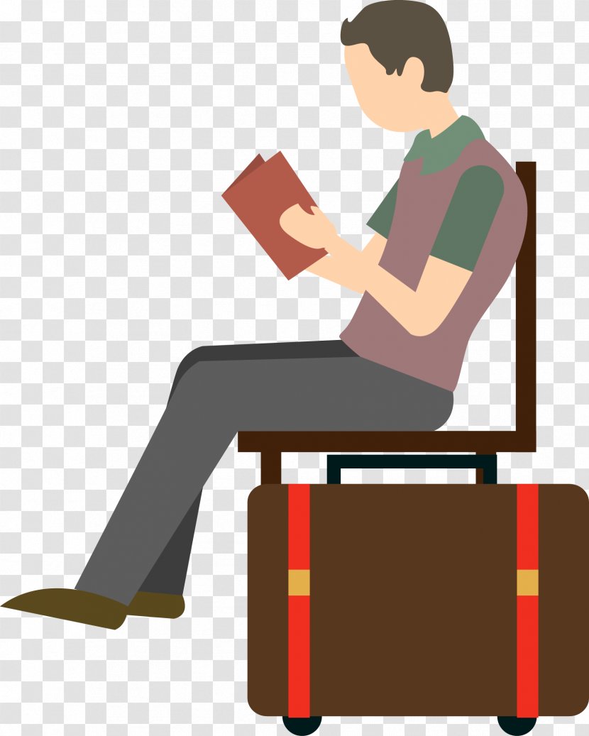 Travel Baggage Icon - Conversation - Man Reading Transparent PNG