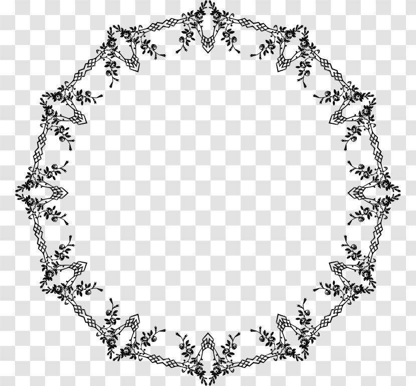 Jewellery Black And White Necklace Monochrome Photography Clothing Accessories - Area - Elegant Frame Transparent PNG