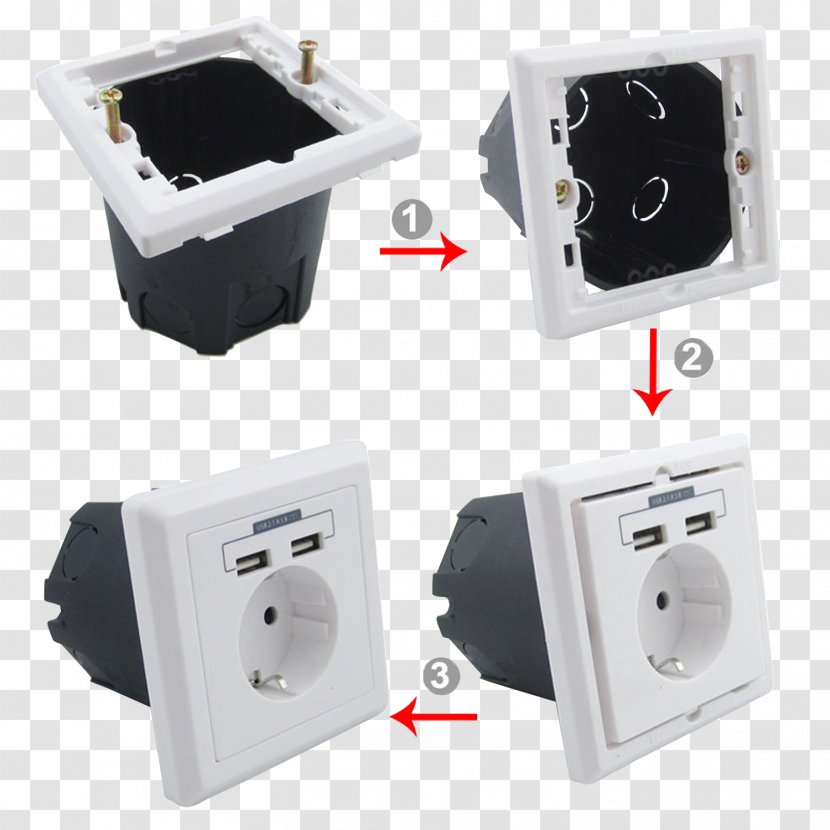 AC Power Plugs And Sockets Battery Charger Schuko Network Socket Alternating Current - Computer Hardware - USB Transparent PNG