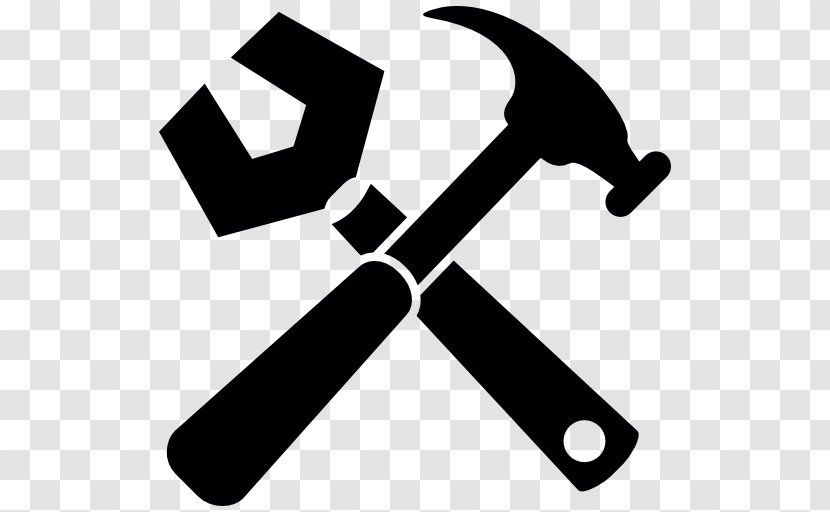 Spanners Hammer Tool - Black And White - Vector Transparent PNG