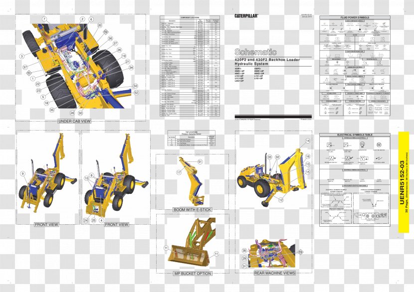 Caterpillar Inc. John Deere Backhoe Loader Heavy Machinery - Wiring Diagram - Excavator Transparent PNG