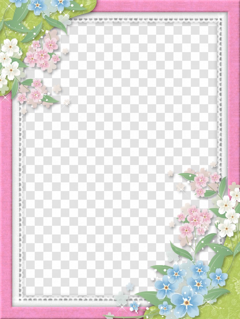 Picture Frame Image File Formats - Pink Flowers - Flower Transparent PNG