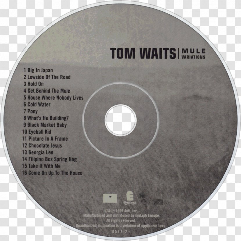 Compact Disc Mule Variations Bad As Me Blood Money Album - Flower - Tom Waits Transparent PNG