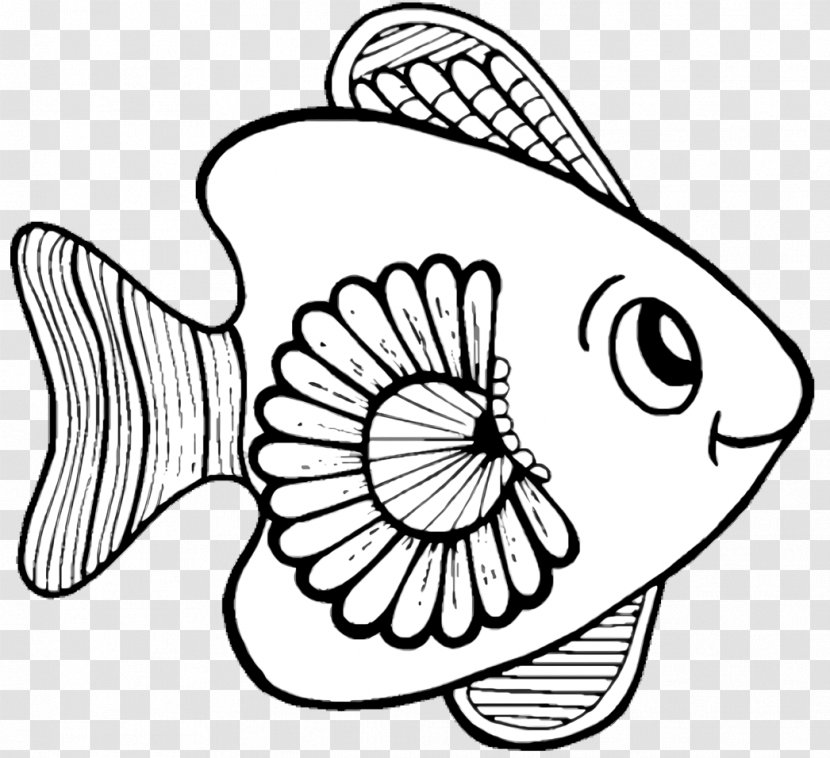 Book Cartoon - Coloring - Blackandwhite Fish Transparent PNG